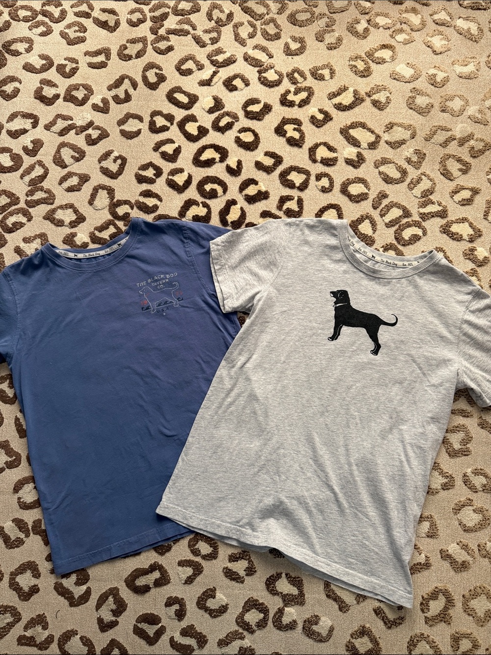 The Black Dog Kids Short Sleeve Shirts, Blue and Gray, Youth Large